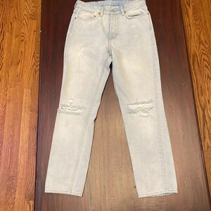 & Denim stonewashed straight jeans size 27